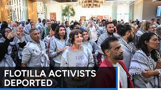 Flotilla activists forcibly detained by Israel deported to Turkey | RTÉ News