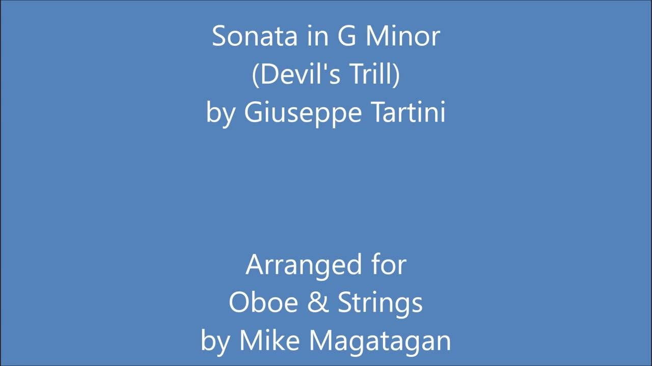 Sonata in G Minor (Devil's Trill) for Oboe & Strings YouTube