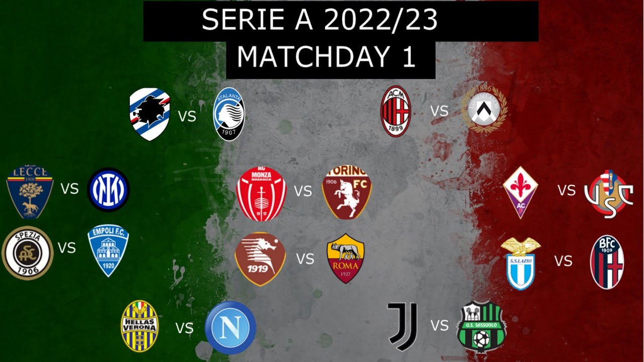 BEAT THE KEEPER - SERIE A 2022/23 - MATCHDAY 1 - FIXTURES 14/8/2022