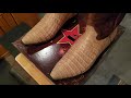 Los Altos Caiman Belly Boots &amp; Belt in Honey Color