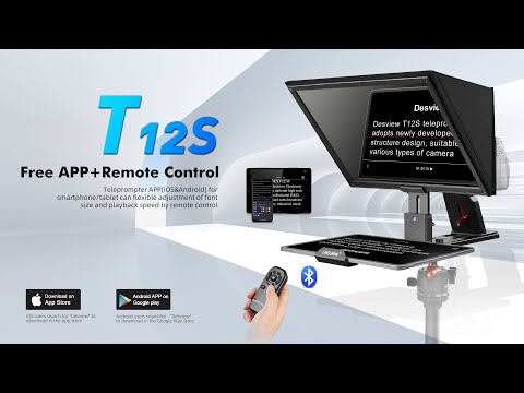 Desview T12S Teleprompter, Compatible with Smartphone/Tablet/ipad/Camera
