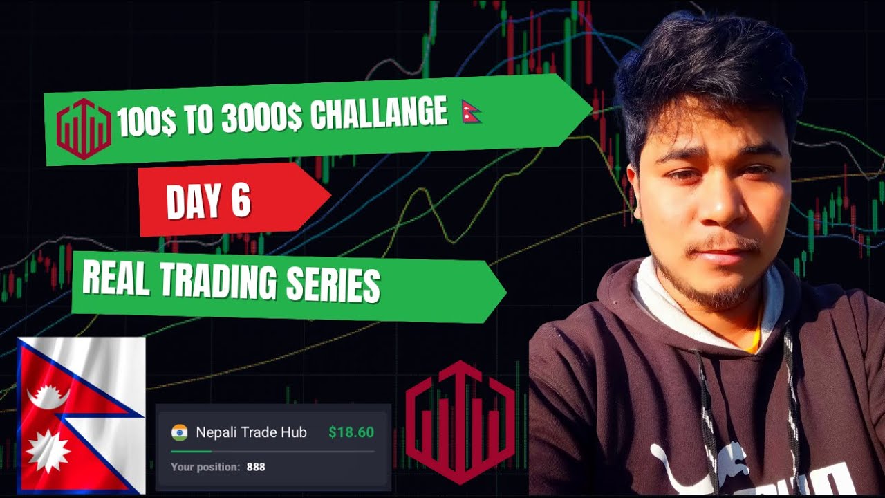 $100 TO $3000 CHALLENGE – DAY {6} | REAL BINARY TRADING IN NEPAL 🇳🇵 | नेपाली ट्रेड हब