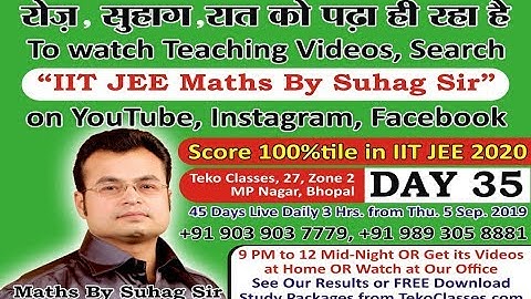 Day 35 Lec 4 Quadratic and Cubic Equations, Theory of Equations Crash Course JEE Main Advanced 2020