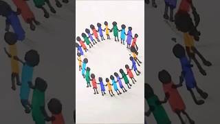 very easy drawing many people holding hands in circle