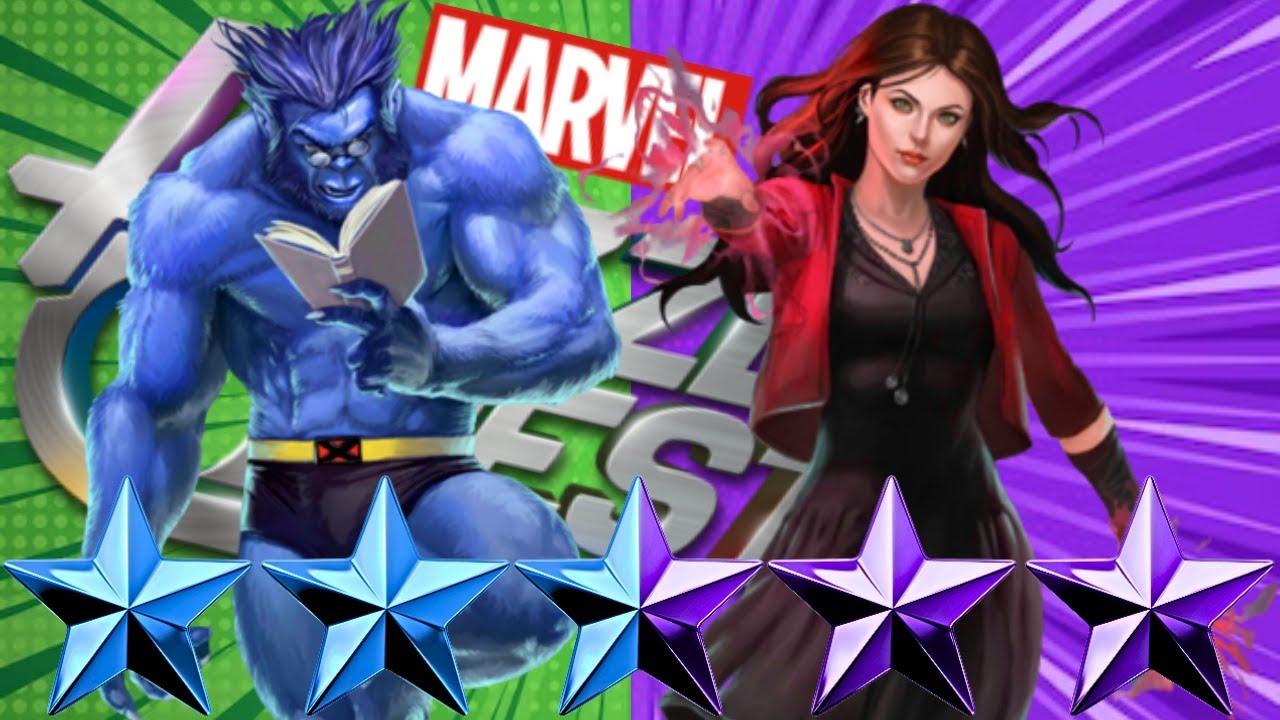 Marvel Puzzle Quest: 5-STAR ASCENDED BEAST & SCARLET WITCH 2-DAY PVP | BEST BUILDS | TEAMS