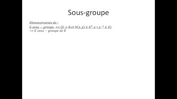 Structures algébriques partie 7 : Groupe