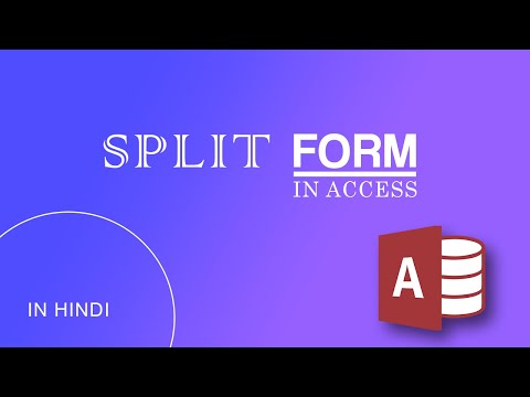 Split Form in MS Access | Class 8 Computer | Ms Access