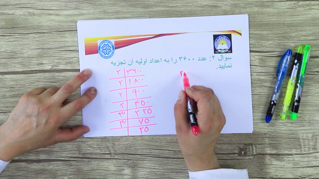 صنف ششم -مضمون ریاضی- درس 13 - طریقه تجزیه به اعداد اولیه جلسه 18