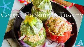 “Coastal Cooking by the Tuscan Sea  🌊 An Italian Summer Favorite Stuffed Zucchini Tonda' in Cappello
