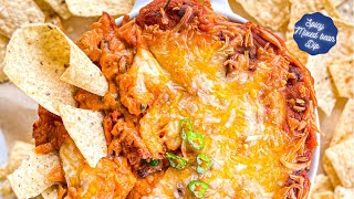 Spicy mixed bean dip recipe- a creamy spicy dip recipe for super bowl, game day & movie nights!