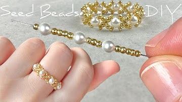 XOXO Ring! So Pretty and Easy Beaded Ring Making! Beading Tutorials: Seed Bead Rings with Pearls