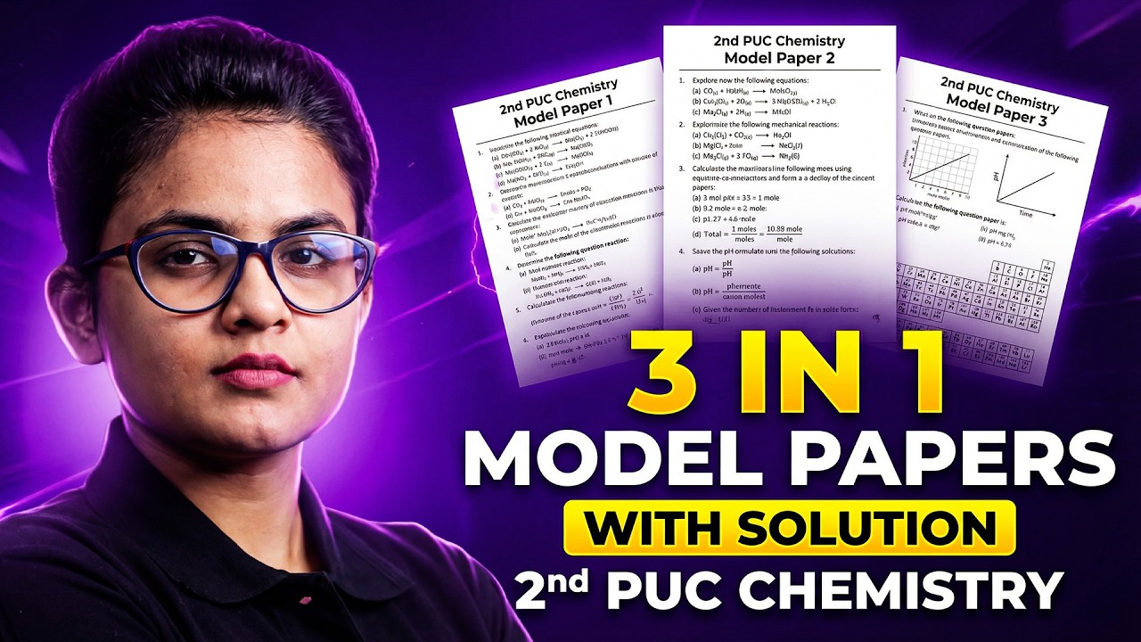 Day 9 🔥 3-in-1 🚀 All 2nd PUC Chemistry Model Papers 2026 with Solutions | 2nd PUC Boards Revision