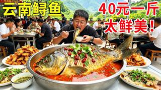 云南保山高黎贡山下吃鲟鱼，40元一斤现捞现做，泉水养鱼太鲜美 #麦总去哪吃