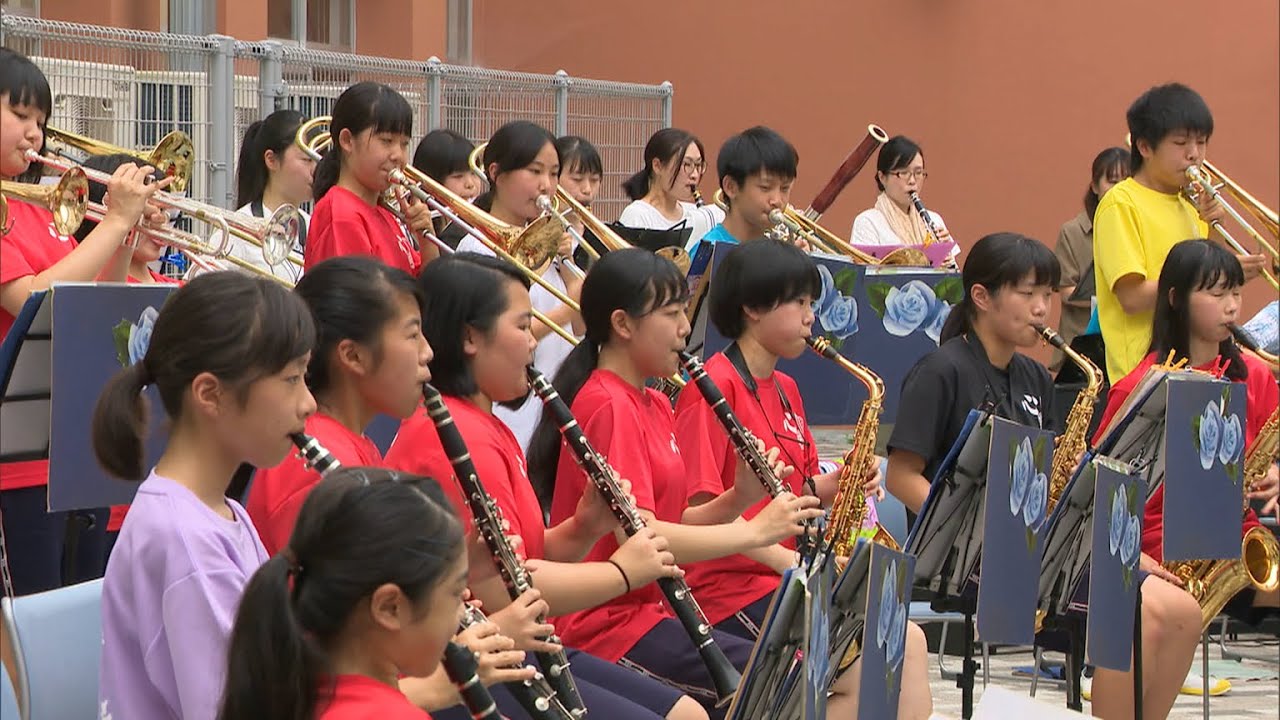 栄冠は君に輝く 全国各地で演奏 中学校吹奏楽部員も感謝を込めて 岡山 Ksbニュース Ksb瀬戸内海放送