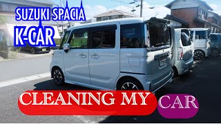 CLEANING OUR CAR (SUZUKI SPACIA,SMALL CAR 4 SEATERs)