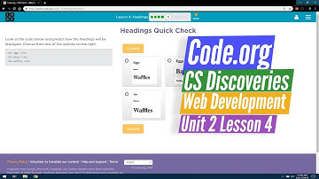 Headings - Lesson 4.5 Tutorial with Answers - Code.org Web Development