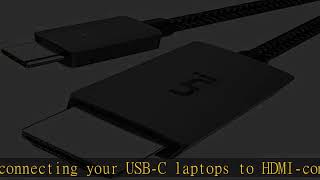 Uni Usb C To Hdmi Cable, 4K, High-Speed Usb Type C To Hdmi Cable For Home Office, Thunderbolt 3