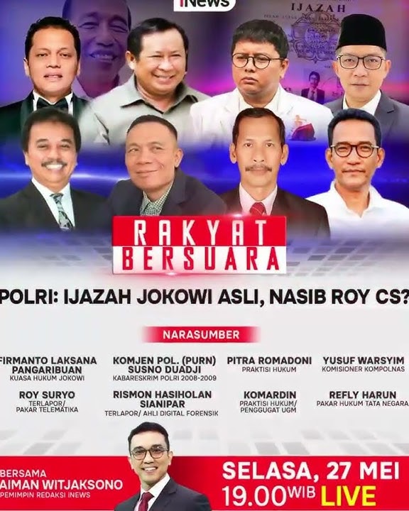 POLRI: IJAZAH JOKOWI ASLI, NASIB ROY CS?