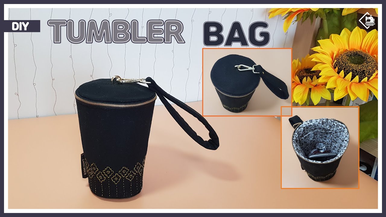 DIY/ TUMBLER BAG/ ZIPPER POUCH BAG/ 텀블러 모양의 지퍼파우치 가방 만들기/ sewing