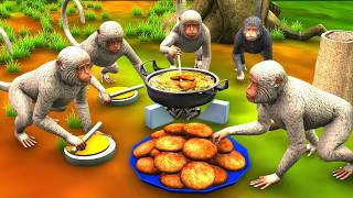 पाँच बंदरों ने बनाई कचौरी 5 Monkeys Made Kachori | Hindi Kahani | Moral Stories
