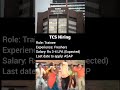 TCS Hiring Freshers