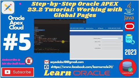 Step-by-Step Oracle APEX 23.2 Tutorial: Working with Global Pages | Learn Oracle APEX Bangla Guide