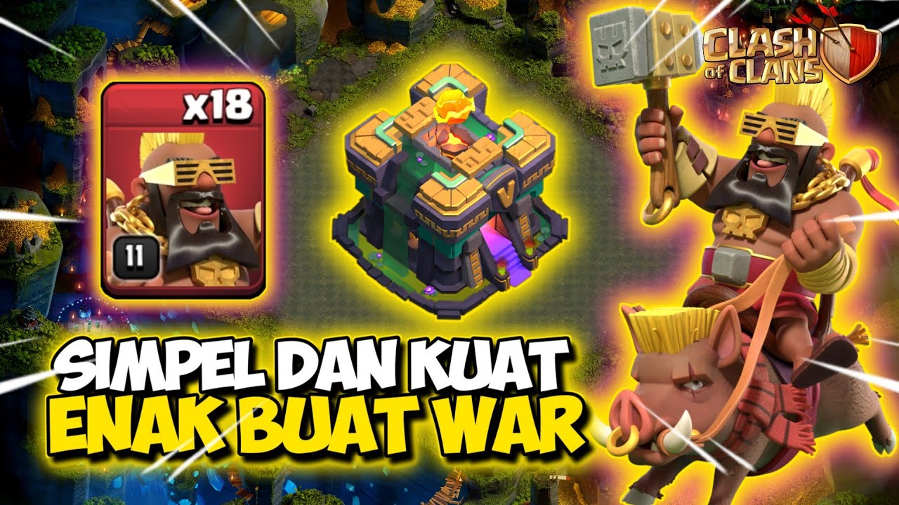 ENAK BANGET BUAT WAR NIH 😎 !! Combo Super Hog Rider + Rc Invis STRATEGI TH 14 - Clash Of Clans