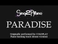 Paradise - Coldplay (Piano backing track)