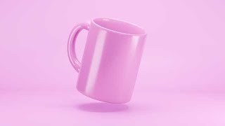 Floating Glossy Pink Mug with Soft Shadow on Monochrome Background stock footage | Cinefootage screenshot 4