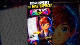 SATISFYING COLORING: Cute Boy Face #shorts