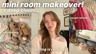 ROOM MAKEOVER *mini* + DEEP CLEAN and ORGANIZE with me🌷🌅 closet cleanout, extreme motivation, vlog