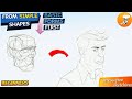 Man’s Face Drawing from Basic Forms | Beginner Sketching