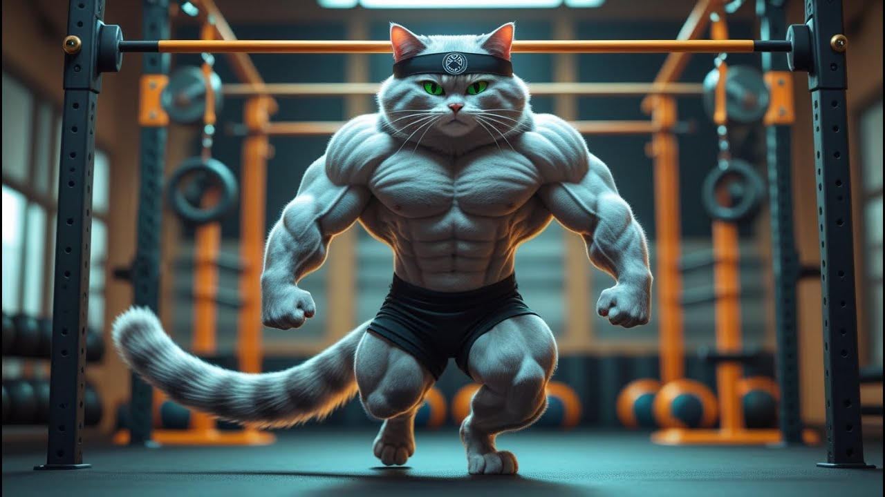 Muscle Cat’s Ultimate Gym Pump – Feline Gains Unleashed! 