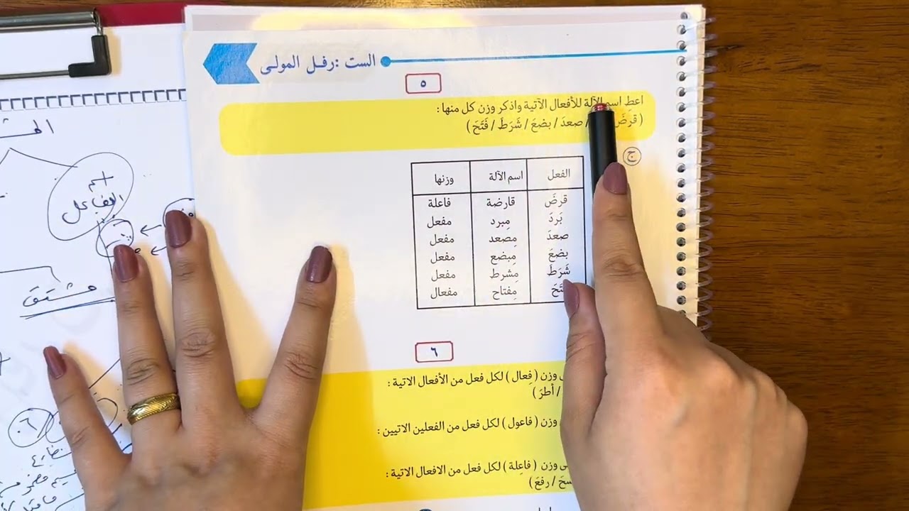 تمارين اسم الآلة / السادس المهني / ست رفل المولى 🇮🇶