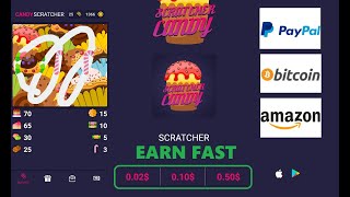 NEW APP Candy Scratcher Earn Money|PayPal-AMAZON-Bitcoin خلال ساعه سوف تكسب رصيد screenshot 1
