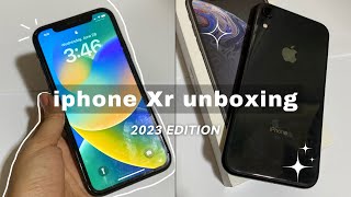 unboxing iPhone xr in 2023 (black)🌷| camera test + set up | PH 🇵🇭