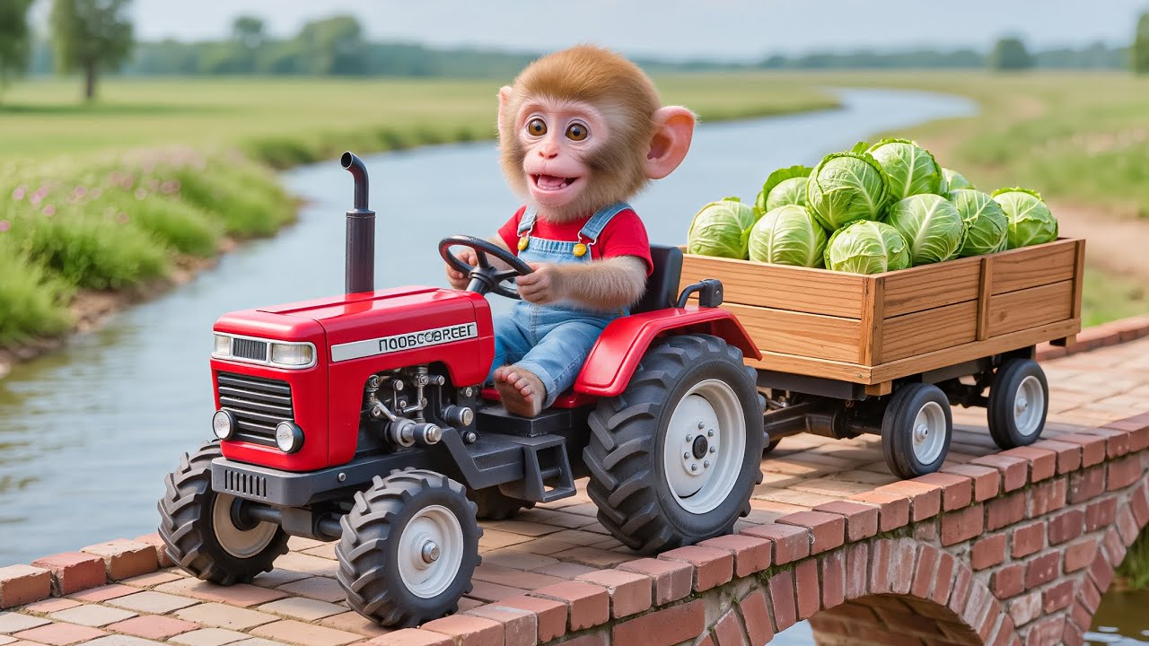🔥🐒 Monkey NaNa Races to Fix the Broken Bridge After the Storm to Save the Cabbage Harvest! 😱🌪️🥬
