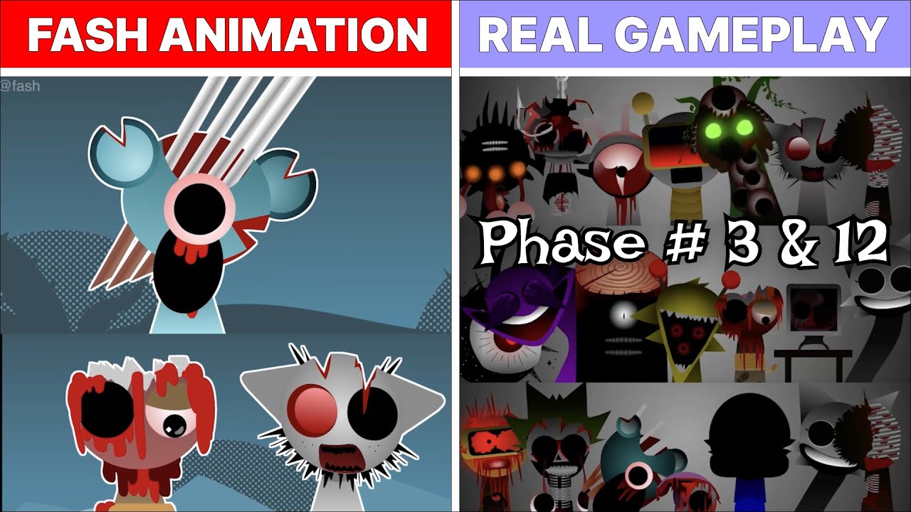 Incredibox Sprunki - PHASE 3 & 12 Fash Animation | Sprunki PHASE 3 & 12 Comparison