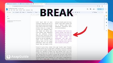 How to Remove Column Break in Google Docs