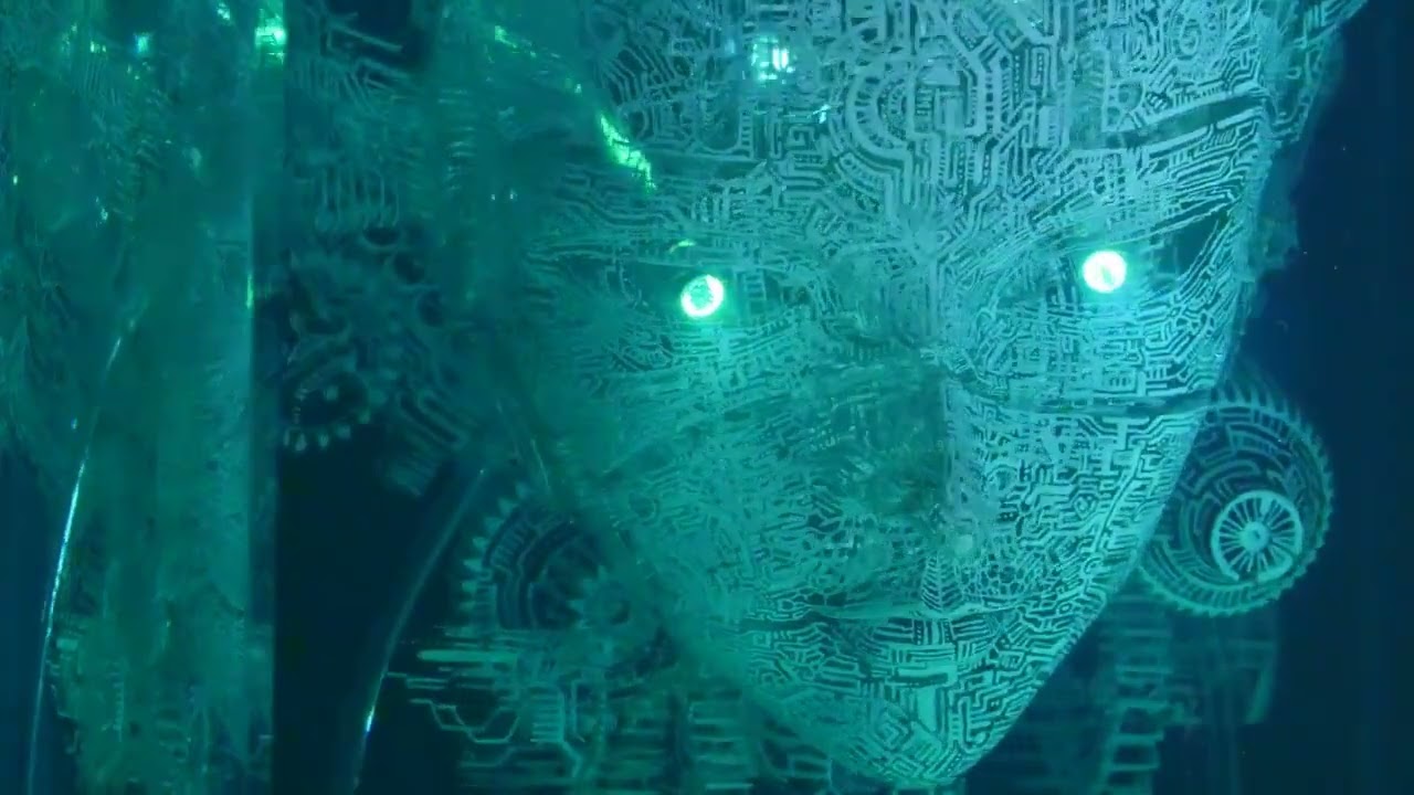 Resin Cyberpunk Robot Sculpture Unique AI Droid Art Lamp   isimContent