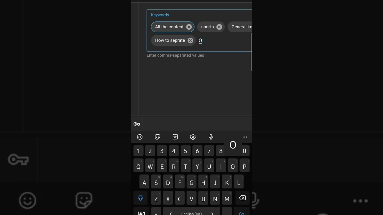 Enter comma separated values (30s)