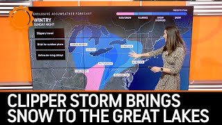 Clipper Storm Brings Snow to the Great Lakes and Northeast
