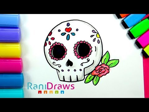 Cómo dibujar una CALAVERITA DE AZÚCAR - Dibujos fáciles PASO A PASO