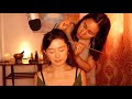 Asmr real person scalp check  massage  chinese acupoint neck shoulder  upper back massage