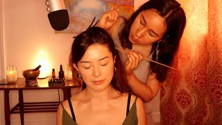 [ASMR] Real Person Scalp Check \& Massage + Chinese Acupoint Neck, Shoulder \& Upper Back Massage