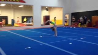 Level 4 cheer tumbling - front punch step out to bounder