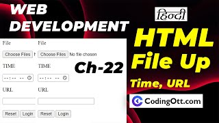 #22 Input File Upload, Time, URL | HTML tutorial for beginners | Web Development Tutorial in Hindi