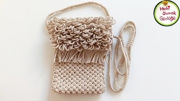 Makrome çanta yapımı//makrome telefon çantası yapılışı//macrame bag //makrome çanta yapılışı//DIY