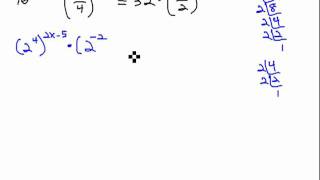 Solve exponential equation by combining several bases on each side