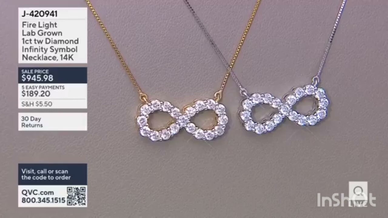 Fire Light Lab Grown 1ct tw Diamond Infinity Symbol Necklace, 14K - Interlude earlier today